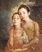 GAINSBOROUGH, Thomas The Artist s Daughters with a Cat oil painting on canvas